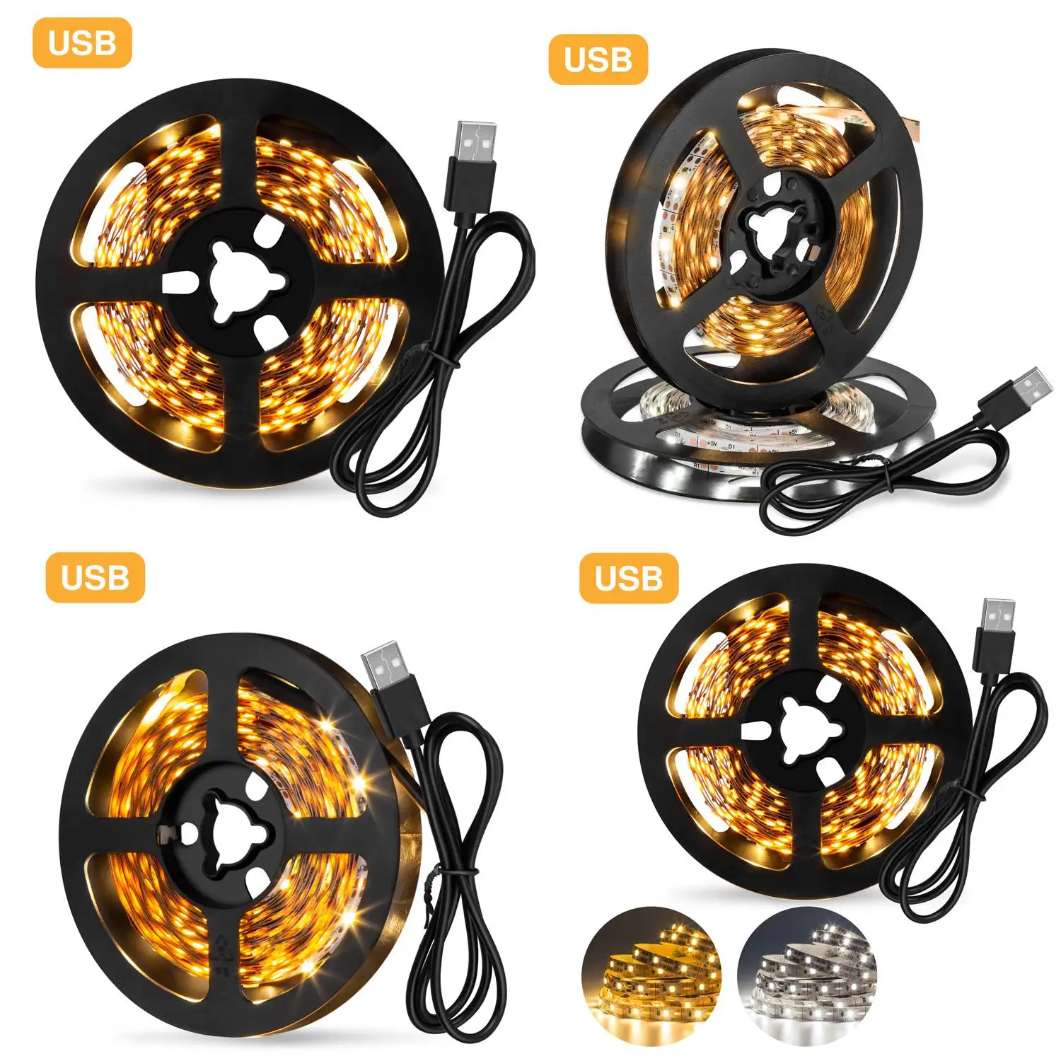 PORK-Внутренняя светодиодная лента 5 В USB-лампа 2835 Tiras Светодиодная лента Подсветка телевизора Освещение спальни