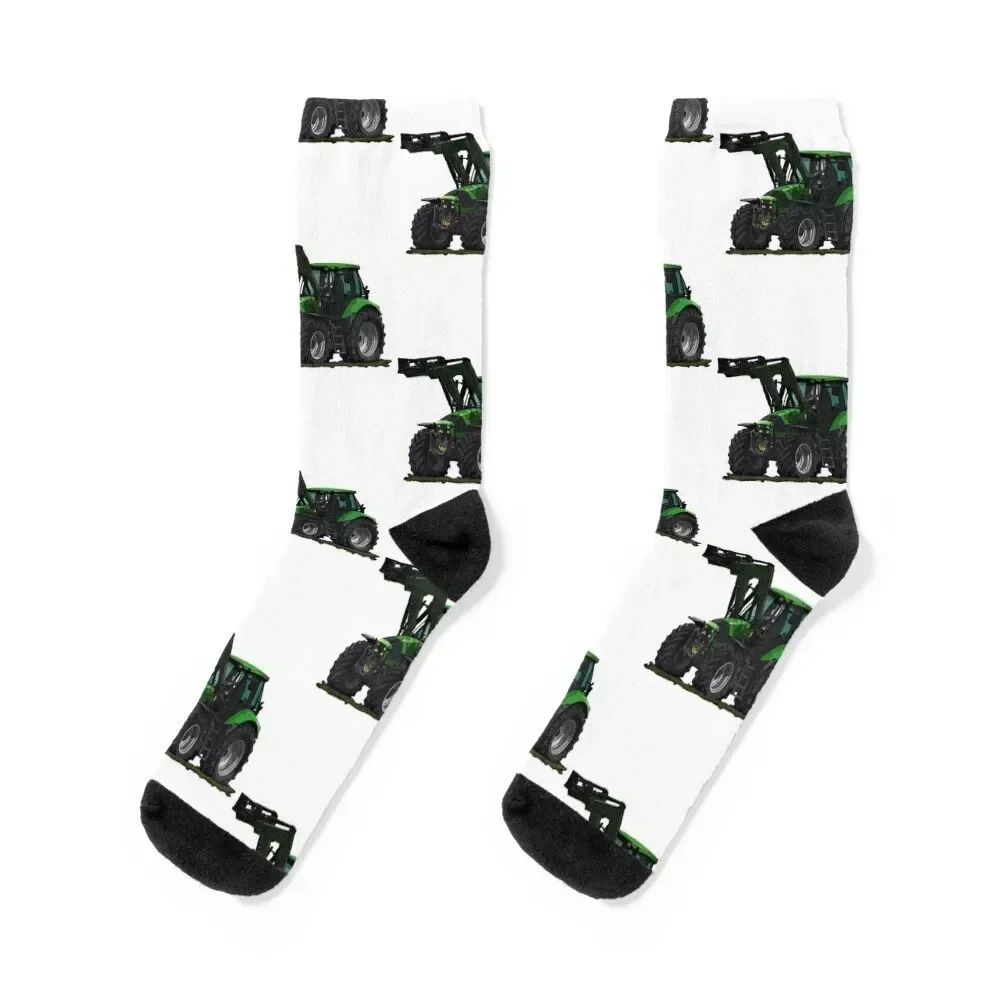 

Light green tractor with a front loader Socks tennis valentine gift ideas luxe funny sock Socks For Women Men's