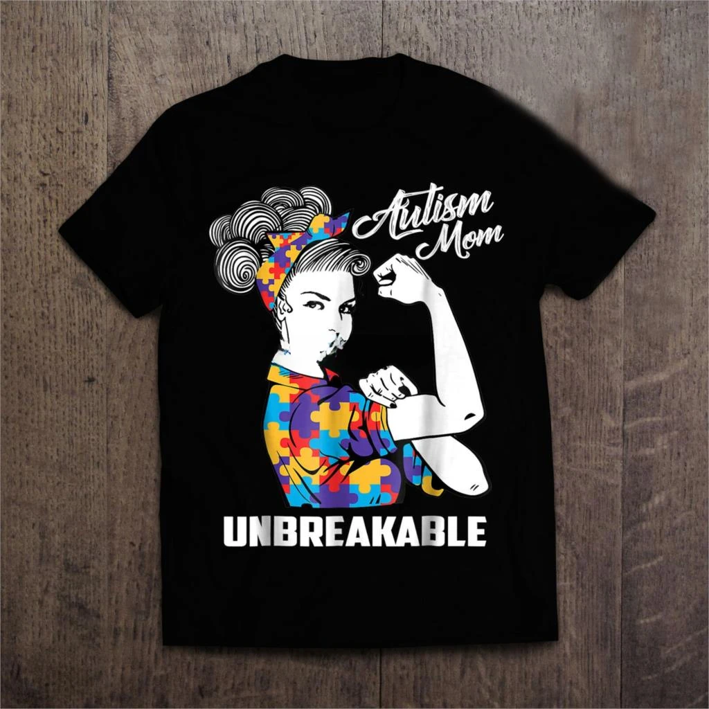 heavyweight Informal New Arrival Mom Unbreakable Autism Awareness Gift Summer  Short Sleeve Plus Size Print Men Summer Army