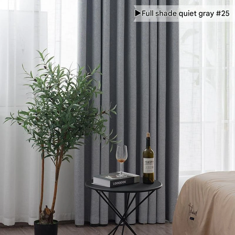 Full blackout cotton and linen curtains for sun protection living room bedroom balcony office study room decoration