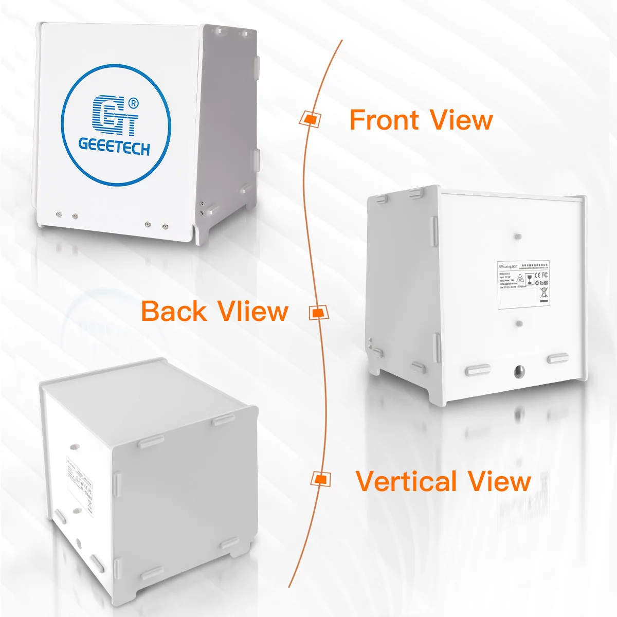 Geeetech UV 수지 경화 박스, 405nm 수지 경화 조명 스테이션, 360 ° 턴테이블, SLA, DLP, LCD 3D 프린터용, 지능형 UV 모델