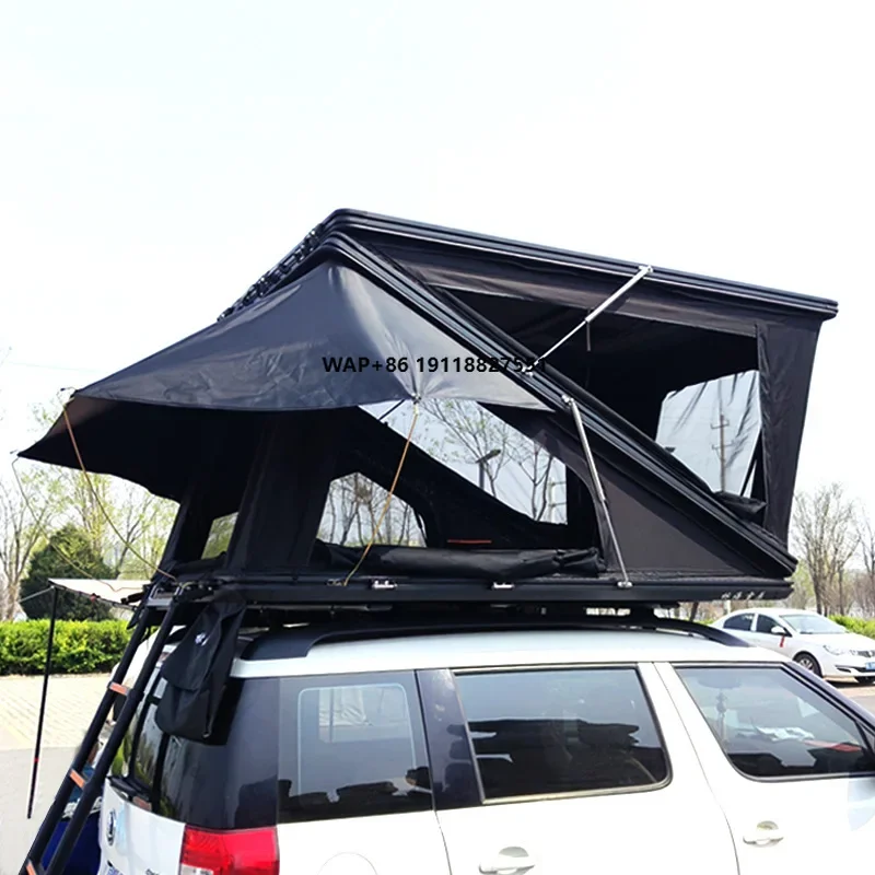 Z-Shaped Triangular SUV Roof Tent 2-3 People Outdoor Camping Aluminum Alloy Four Corner Tent for Pickup Truck Wrangler Pao