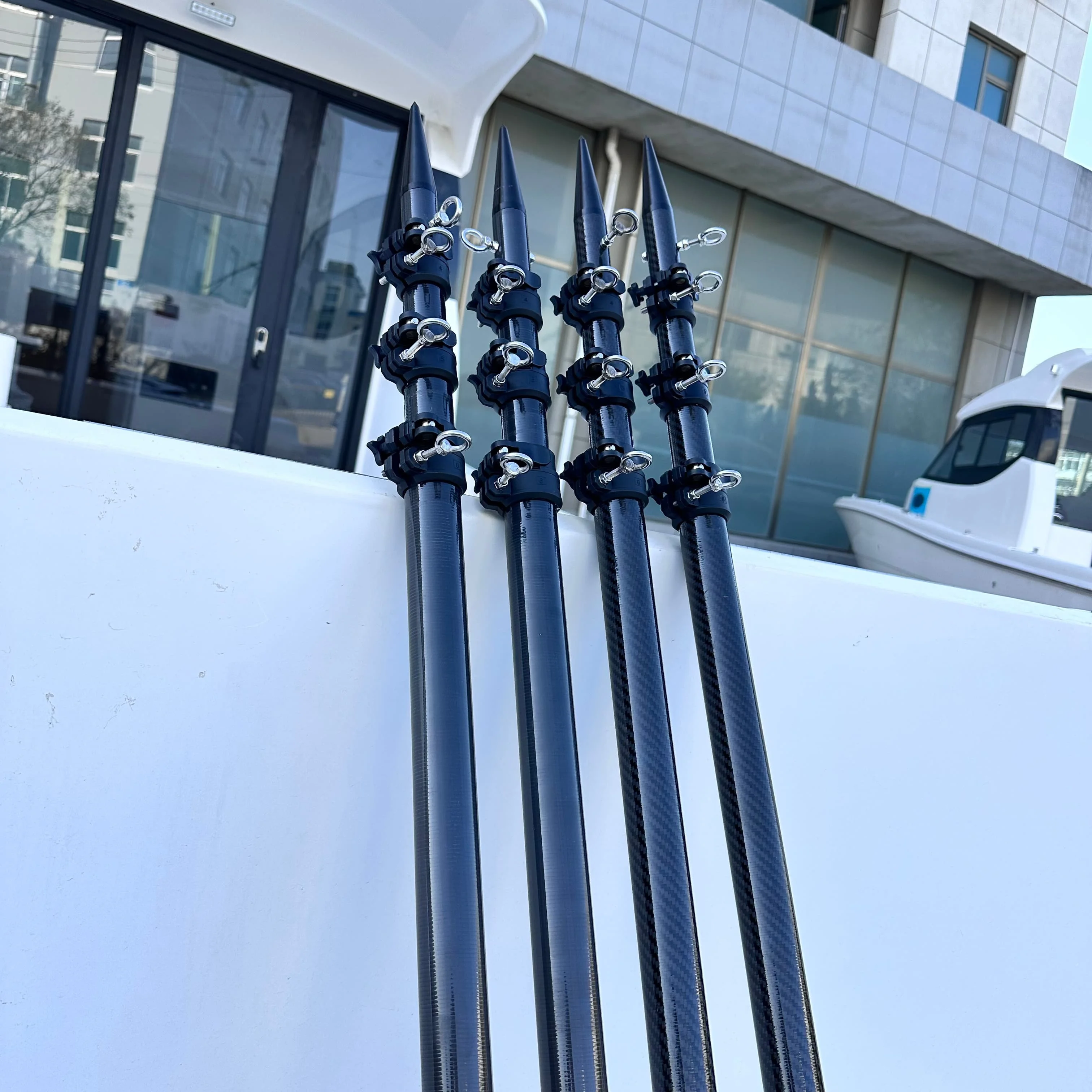 

March Light Weight 20ft 3K Twill Carbon Fiber Portable Smooth Telescopic Manufacturer Outrigger for Deep Sea Fishing