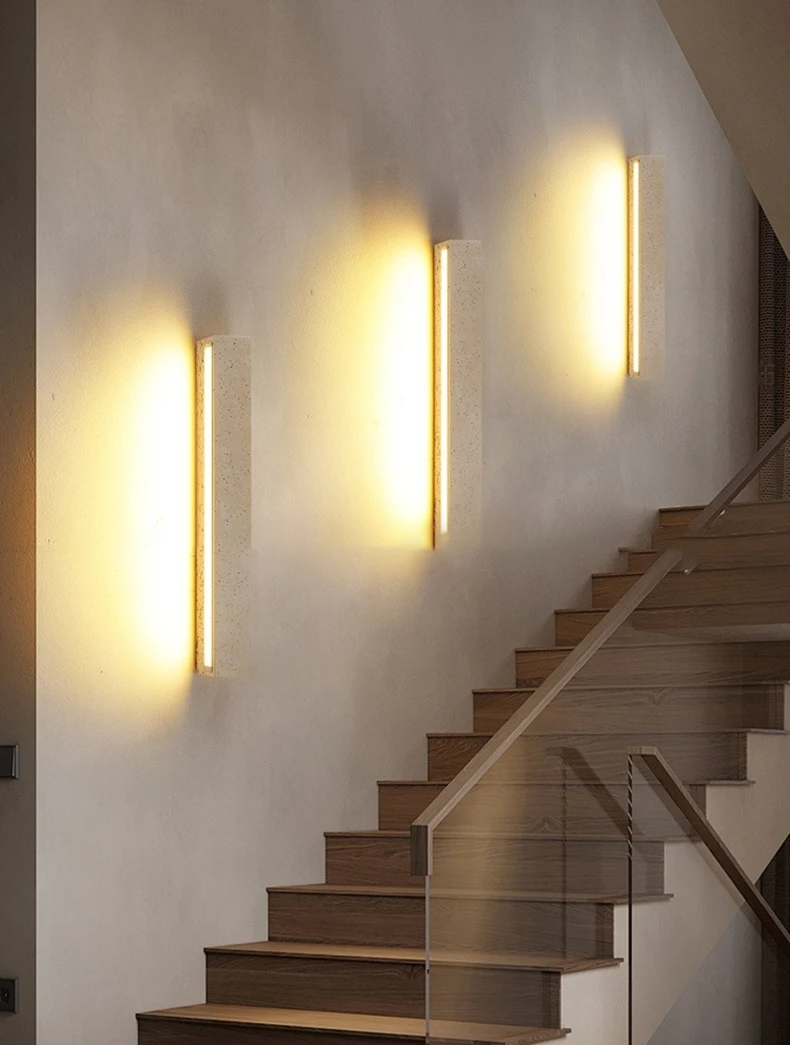 Cuboid Real Stone Wall Lamp House Marble Indoor