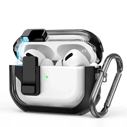 Funda con cerradura de seguridad para AirPods Pro 2 3, funda para AirPods 3 2 1 Pro Pro2, fundas de generación, funda para auriculares para AirPods Pro2 2.a