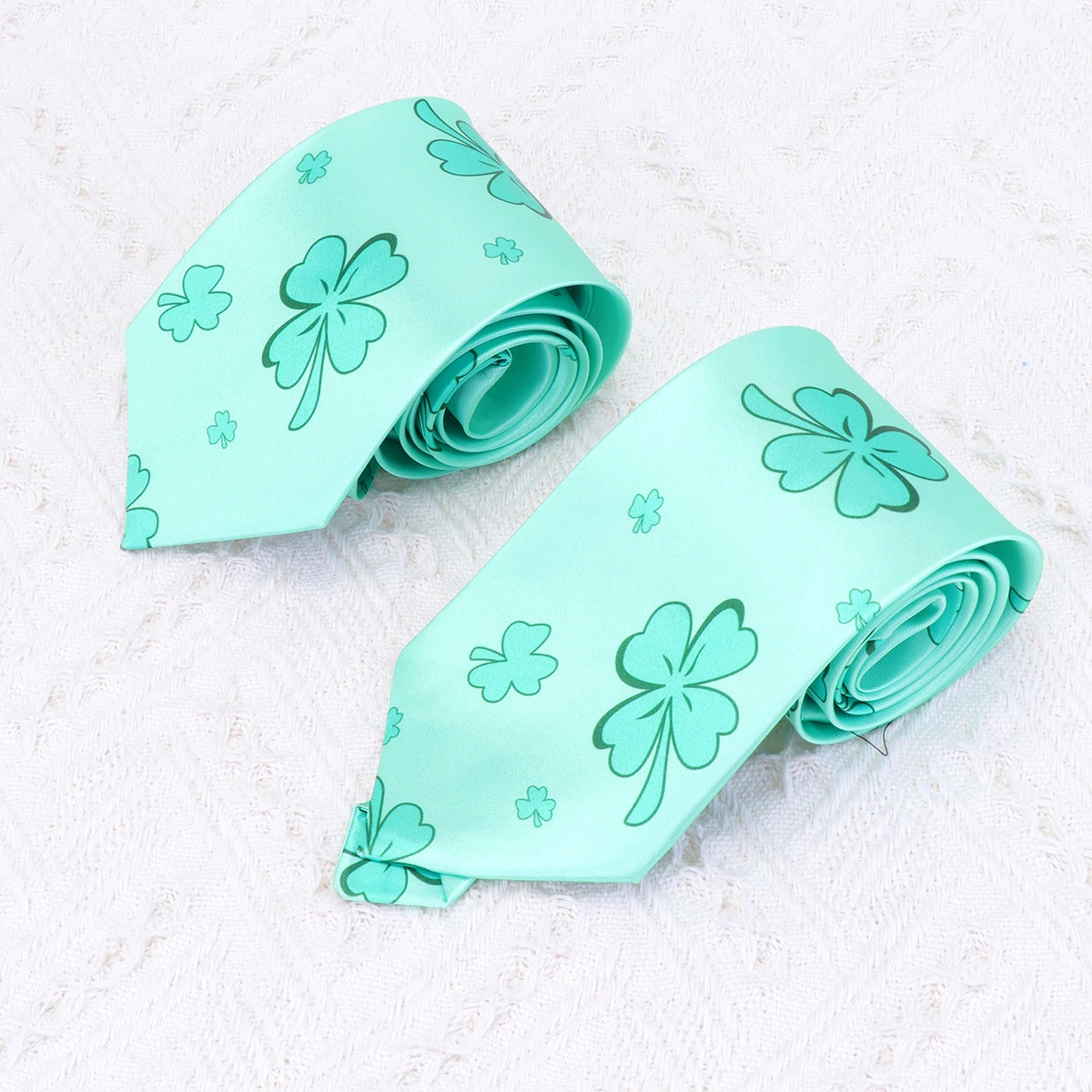 

2 Pcs Patrick's Day Tie Green Printed Necktie Patrick'S Day Necktie for Men Party Costume Festival Gift Packaging