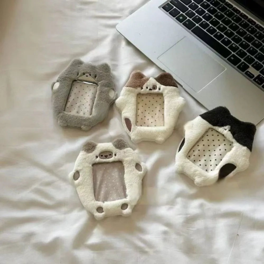 New Cute Cat Photocard Holder Picture Display Cow Cat Card Holder Gray Card Case Gifts