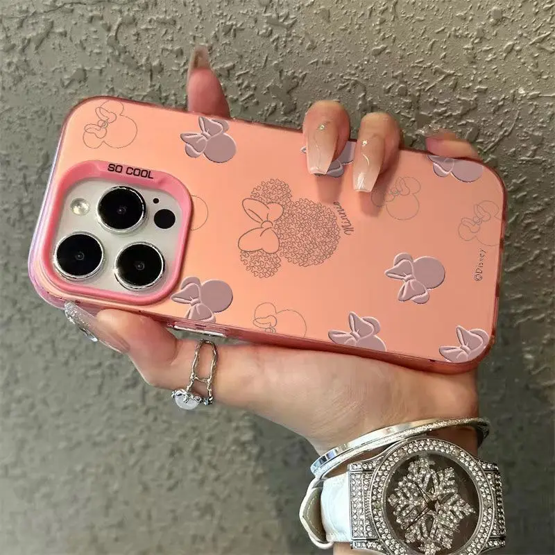 ディズニーかわいいミッキーマウスアバター電話ケース iPhone 14 プロ 15 プラス 13 プロマックス 12 11 X XS XR 12 13Mini 7 8 プラス Y2K ガールカバー
