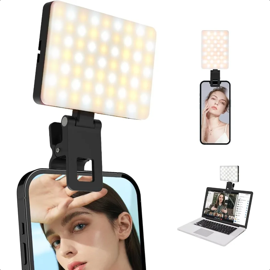 

Sensyne Selfie Light Rechargeable LED Fill Light Compatible with Cellphone iPad Laptop Tablet for Selfies TikTok Live Streaming