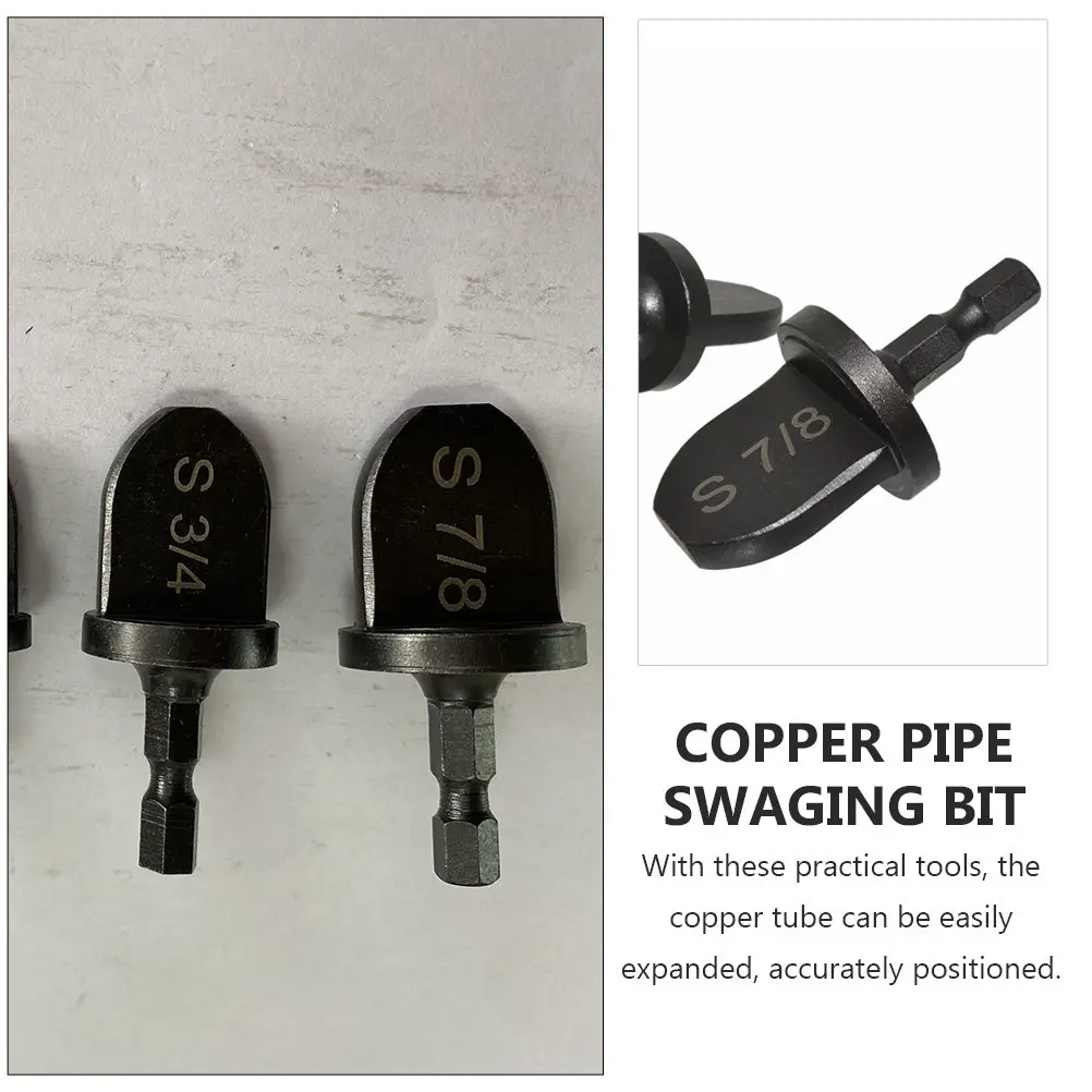 6Pcs Copper Swaging Tool Set Portable Copper Pipe Expander Drill Bits for Air Conditioner Refrigerator Freezer Maintenance