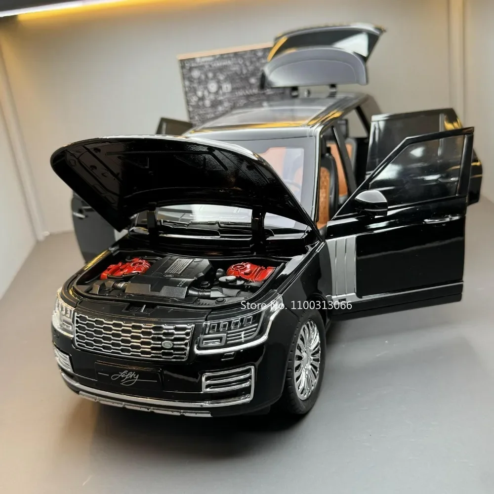 Schaal 1:18 Range Rover Speelgoedmodel Auto's Legering Diecasts SUV 6 Deuren Geopend Geluid Licht Trek Terreinwagen Cadeau Speelgoed voor Kid