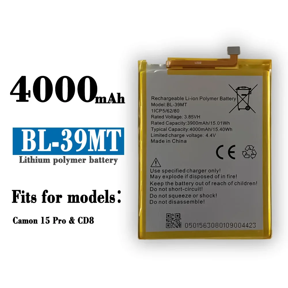 

High Quality Replacement Battery For Tecno CD8 1629 Camon 15 Pro Mobile Phone BL-39MT Built-in Battery New Battery