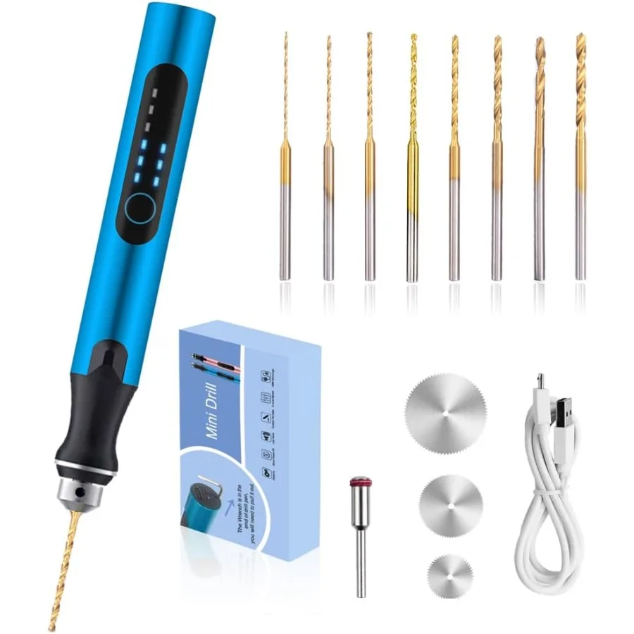 

3Speed Cordless Mini Drill Pen with 8 Small Drill Bits for Jewelry Making Rechargeable Electric Hand Drill Pin Vise Set Ideal f