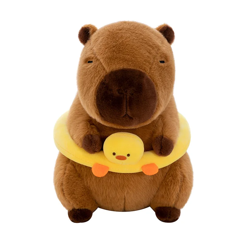 Kawaii Knuffel Schattige Gele Eend Eenhoorn Kikker Opblaasbare Ring Capybara Knuffeldier Kinderen Verjaardag Kerstcadeau Knuffelkussen Pal