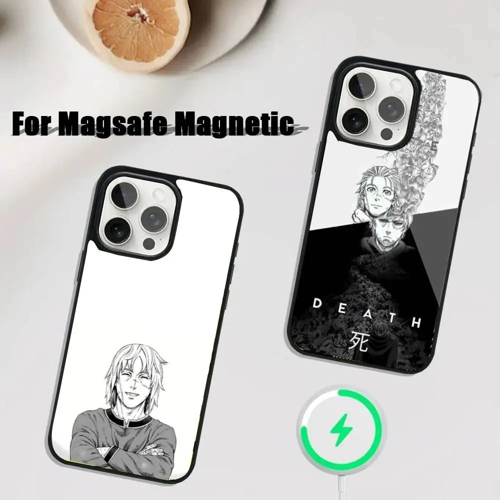 

V-Vinland S-Saga T-Thorfinn Manga Case iPhone 17,16,15,14,13,12,11,Pro,Max,Plus,Mini,SE4,E Magnetic Magsafe Wireless Charging