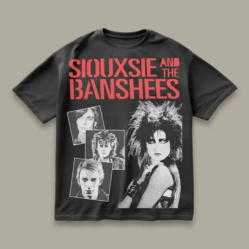 Camisa SIOUXSIE และ THE BANSHEES, siouxsie และลาสแบนชีส, camisa banshees, siouxsie siouxsie, camisa siouxsie, siouxsie, goth, พังก์,