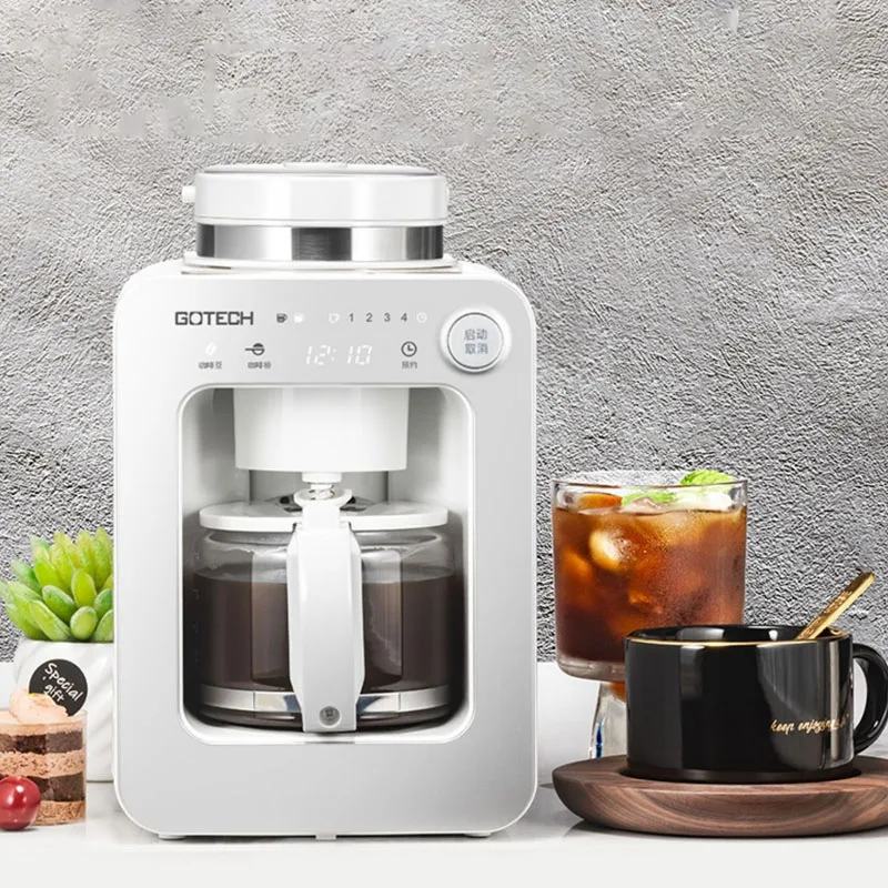 Cafetera GOTECH, moler granos, cafetera doméstica de doble uso, multifuncional, café Americano, té de flores, 1-4 tazas