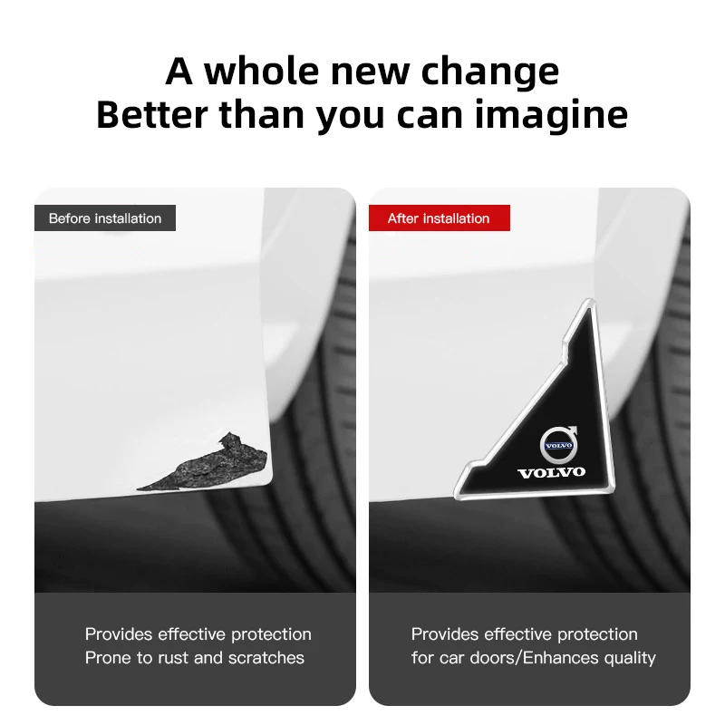 فولفو 2 قطعة باب السيارة الزاوية سيليكون المضادة للخدش المضادة للصدمات حماية ملصقات ل S80 V70 XC90 XC40 V50 V60 FH500 C30 XC60 S60