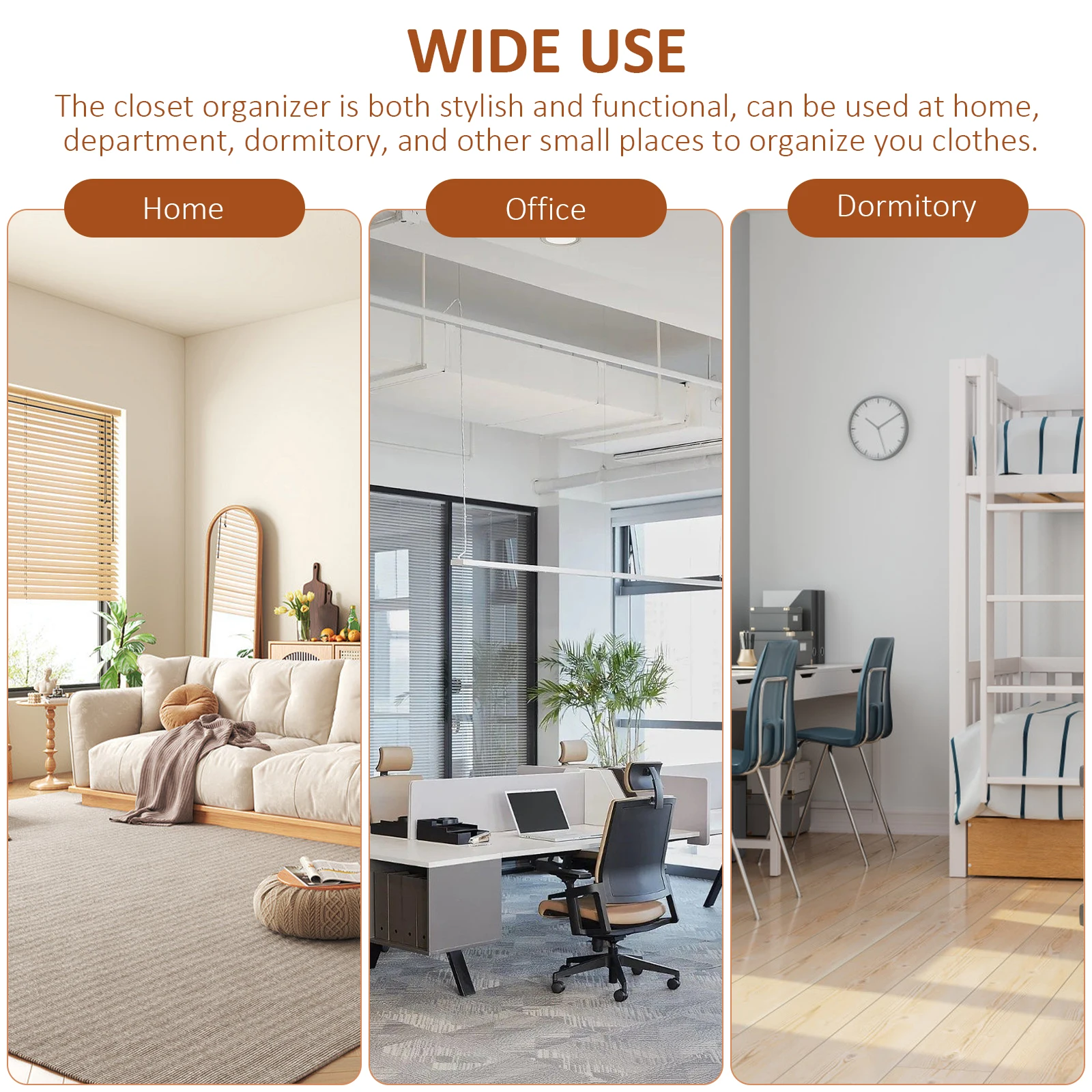 

3Pcs Closet Organizer Bins Clothes Storage Containers Sturdy and Stylish for Home Department Dormitory Clothes Storage