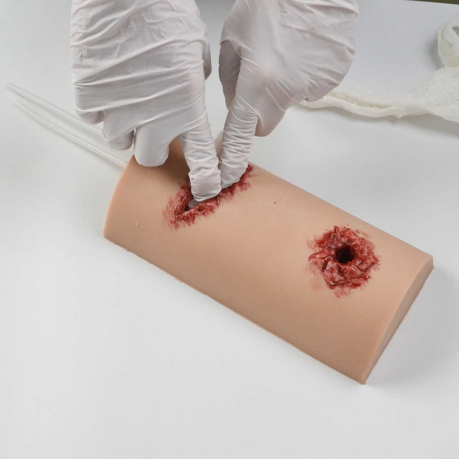 2-In-1 Multitask Wound Packing Trainer First Aid Training Stop Bleeding Simulator Model Gunshot Wound Laceration Wound