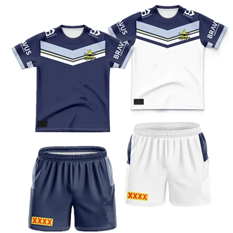 Customization 2024 North Queensland Cowboys Kids Kit Home / Away Rugby Jersey Size: 16-26 （Print Custom Name Number）