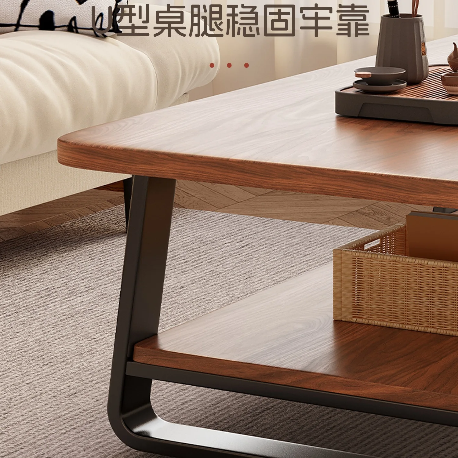 Coffee table, living room, home, simple, office, simple, double layer