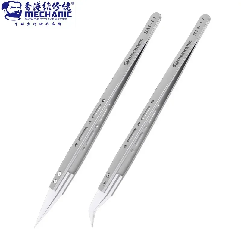 MECHANIC SM-11 SM-17 High Precision Insulation Ceramic Anti-magnetic Anti-Static Special Tweezers for Phone Flying Wire Repair