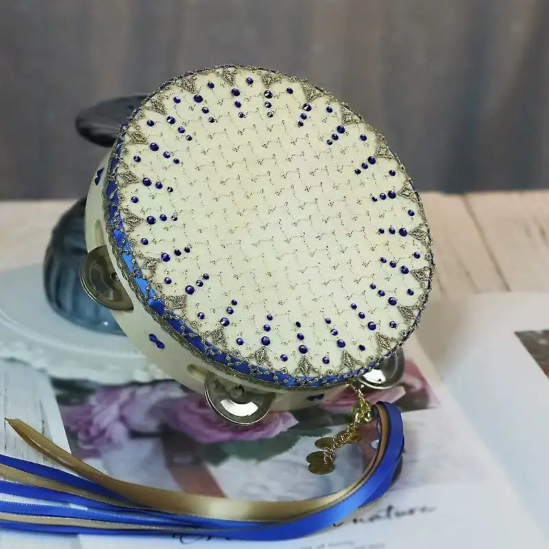 الدف الأرجواني الخشبي لمرحلة الباليه الاحترافية والرقص للفتيات وأداء المنافسة للنساء طبل دائري أخضر