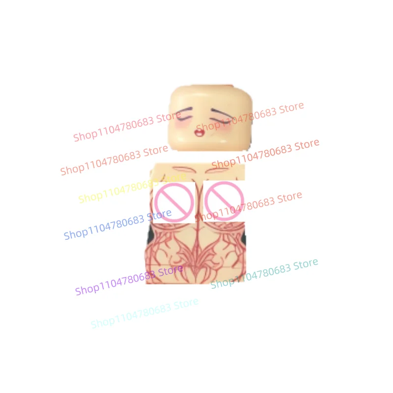 MOC Bouwstenen Kawaii Meisje Lange Speer Krijger Mini Figuur Assemblage Model Display Anime Cartoon Desktop Decor Speelgoed Cadeau