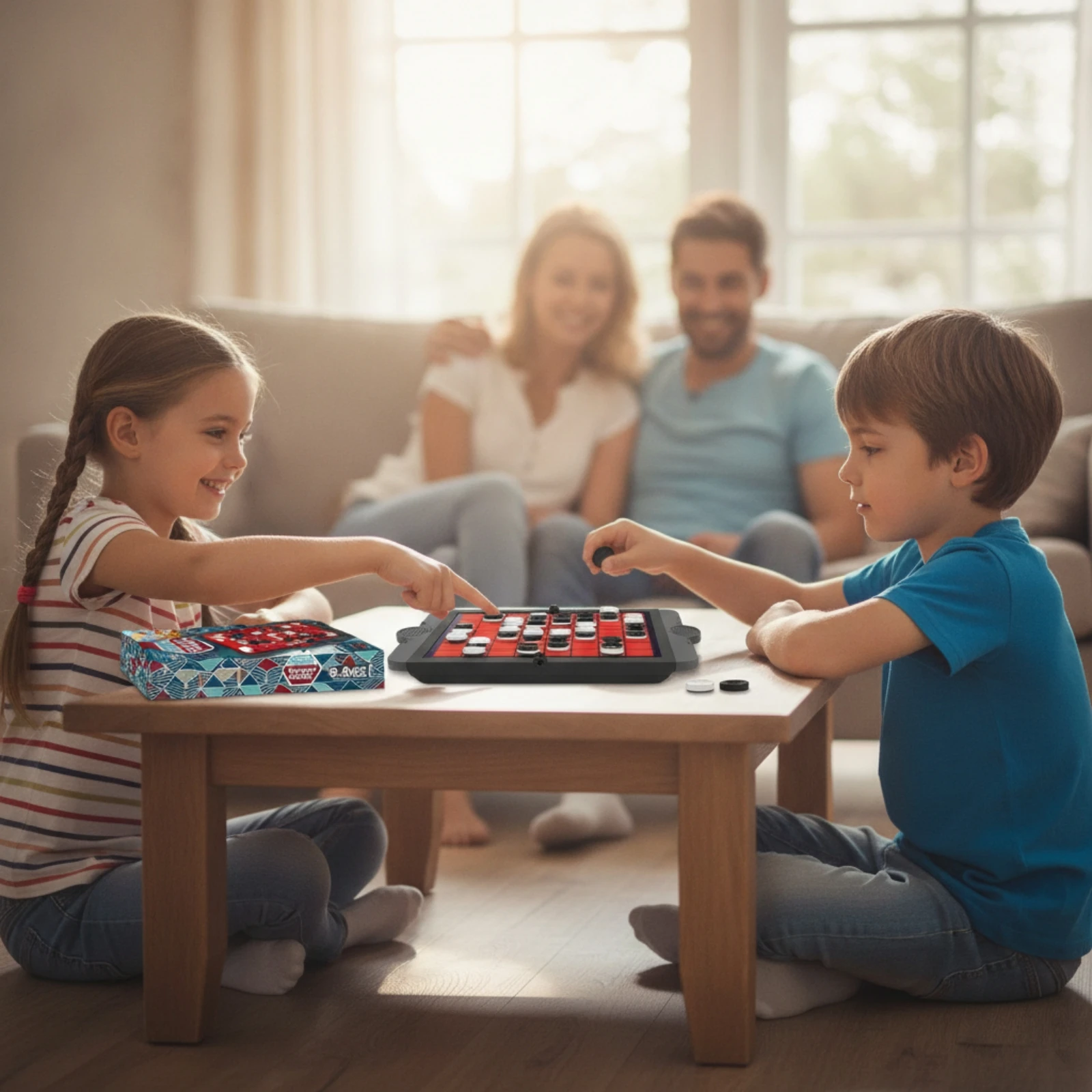 Reversi Game with Folding Board Compact Reversi Board Game Lightweight Reversible for Families, Travel