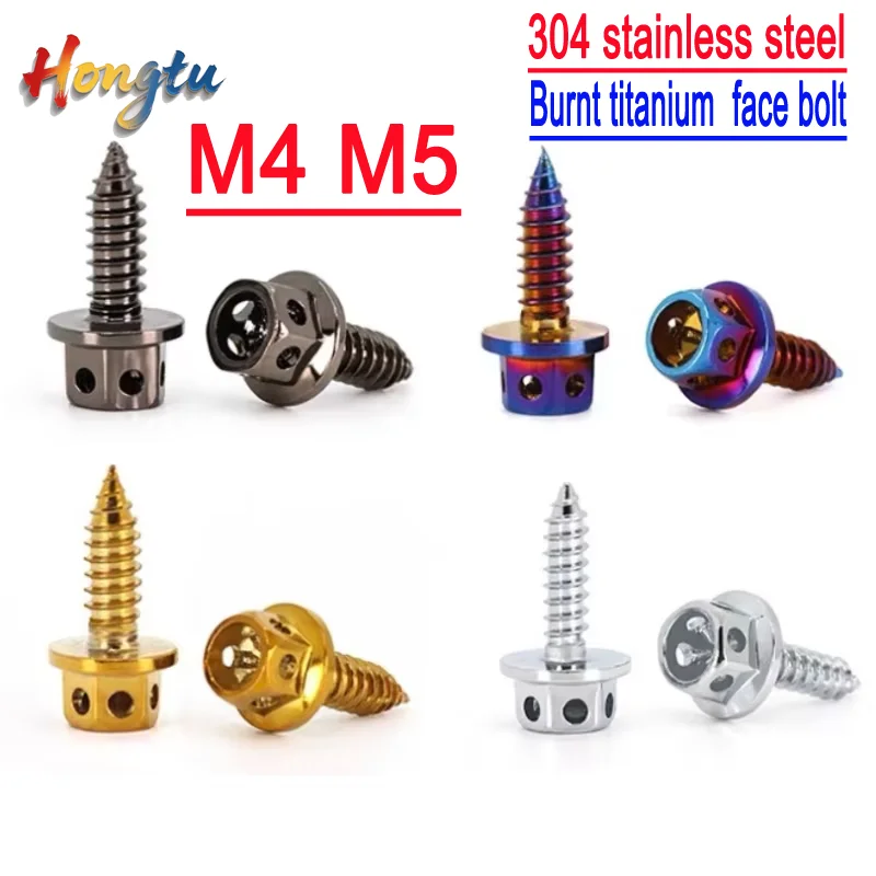 

M4 M5 304stainless steel screws burnt titanium face bolt flange head screw self-tapping nail hole head self-attack thread