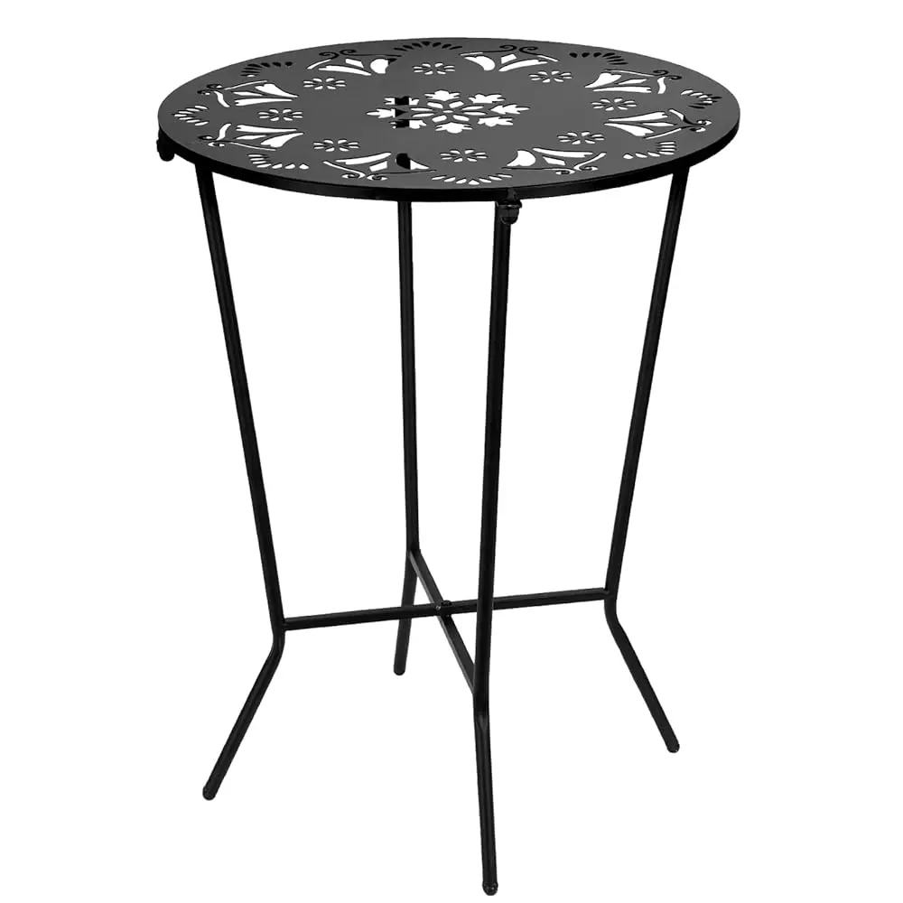 

Metal Side Table, 18Inch Round Side End Table, Outdoor Side Table Patio Bistro Table, Weather Resistant Portable Outdoor And