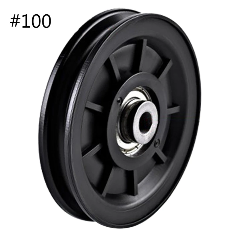 Nylon Bearing Pulley Wheel, Round Black Wheel Cable Gym Fitness Equipment Parts