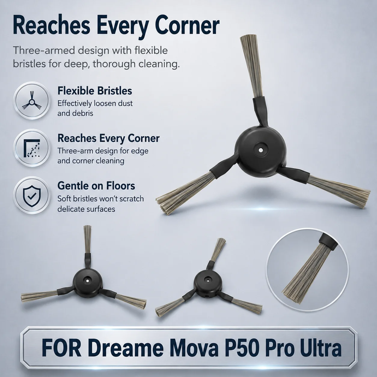 Compatible for Dreame Mova P50 Pro Ultra Replacement Main Side Brush HEPA Filter Mop Pad Dust Bag Spare Part Accessories