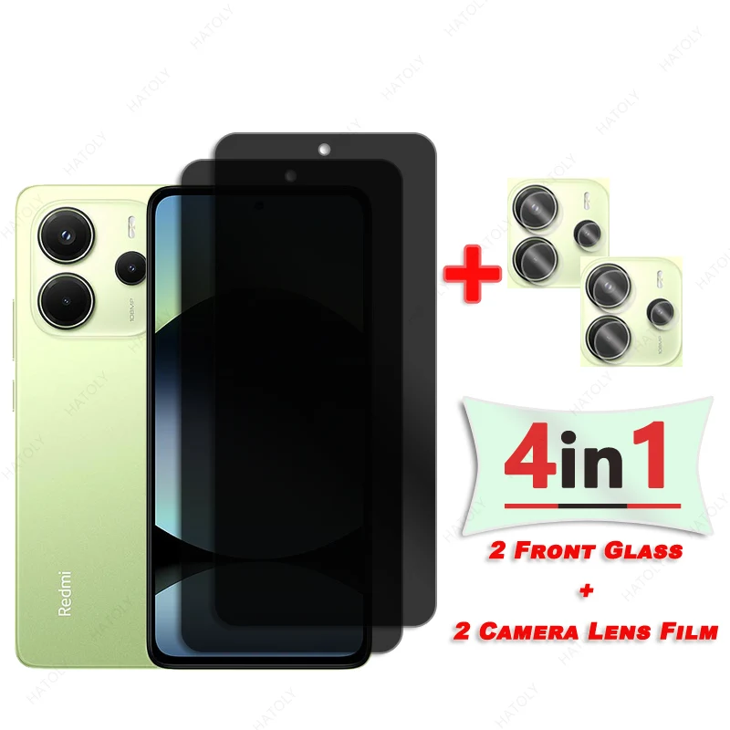 Privacy Screen Protector For Xiaomi Redmi Note 14 4G Glass For Redmi Note 14 5G Global Camera Lens Film Anti-spy Glass