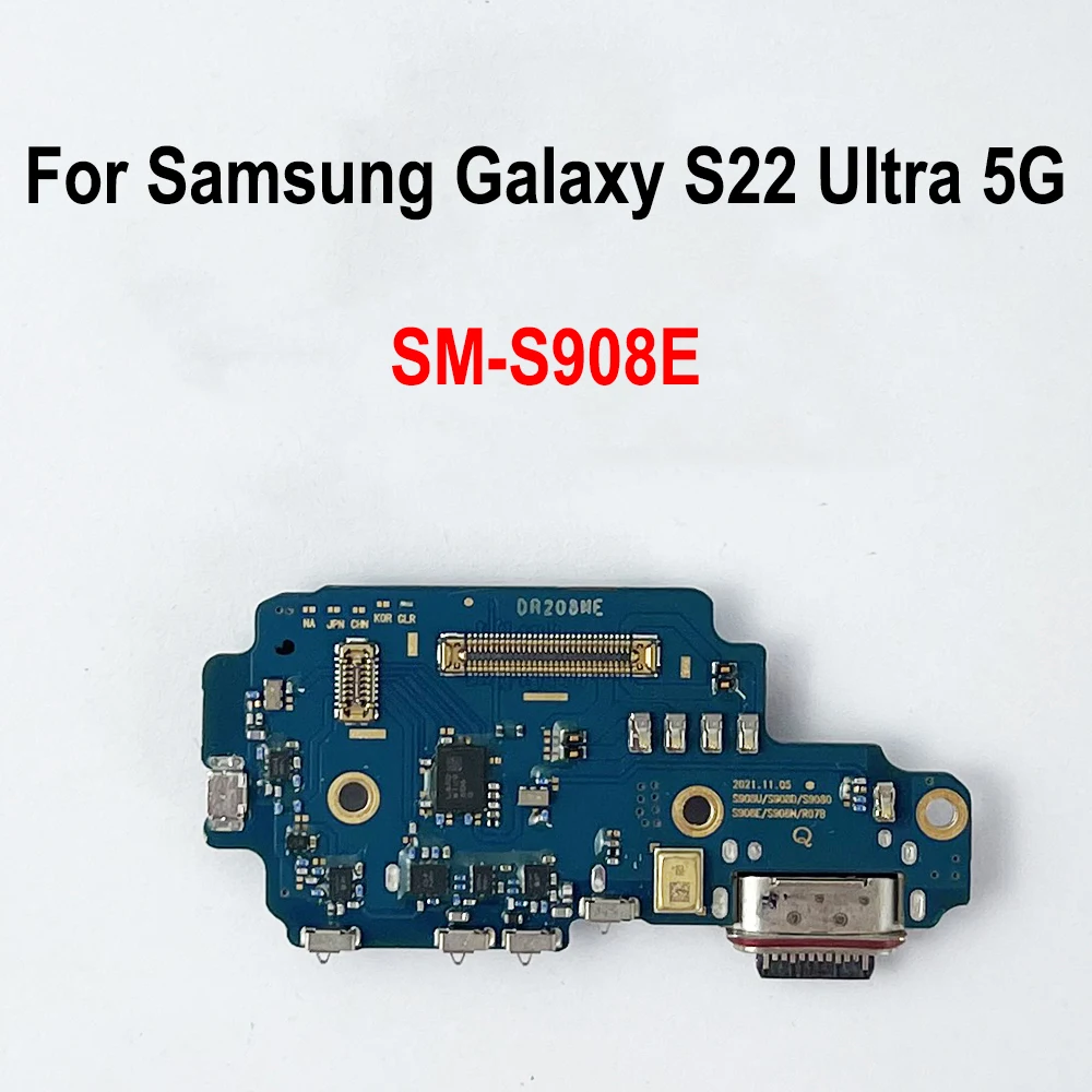 USB Charge Port Jack Dock Connector Charging Board For Samsung Galaxy S22 Ultra 5G / SM-S908E