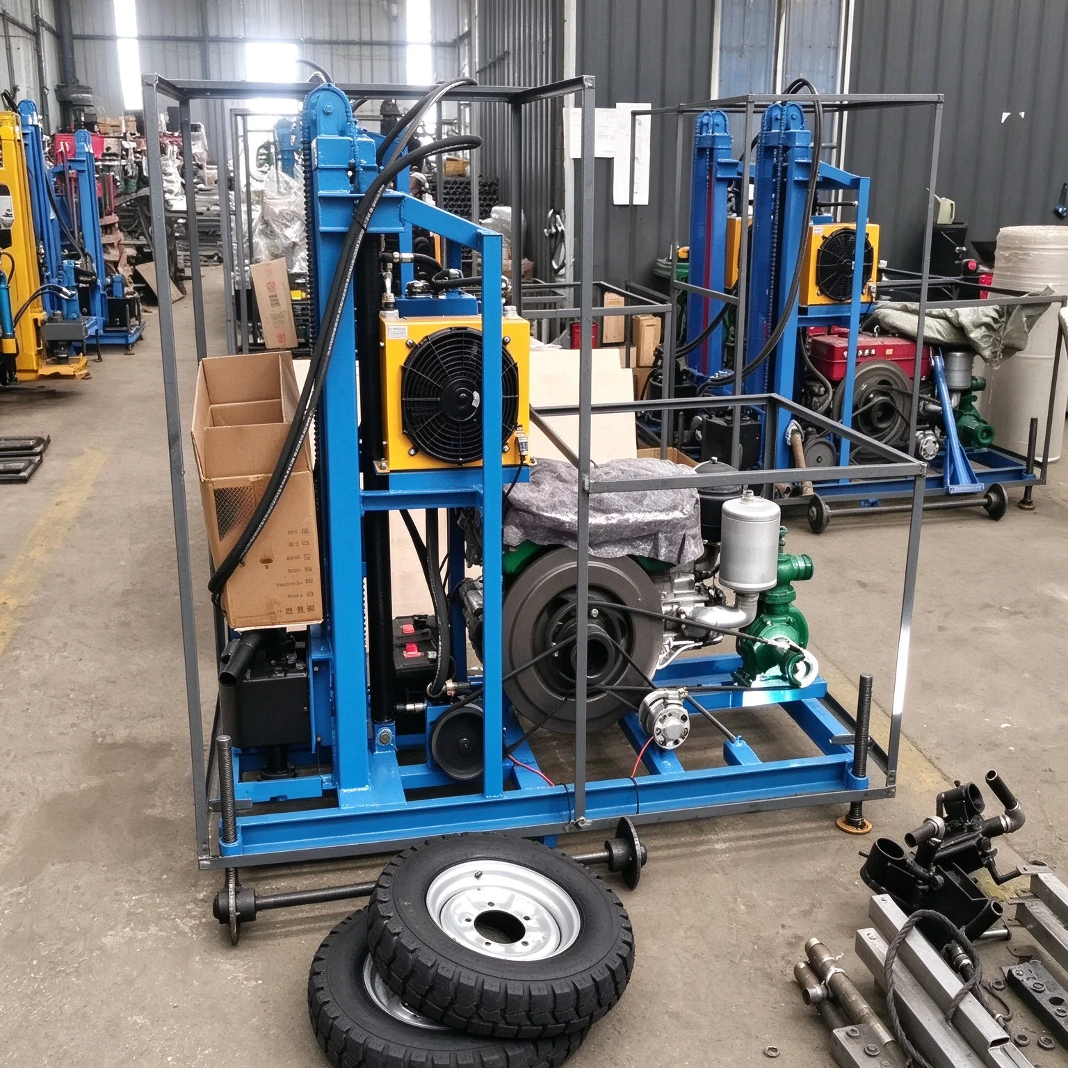 Agricultural Water Well Drilling Rig Compact Rotary 70m Depth Diesel Engine for Small Farm Irrigation Borehole Drilling Machine view 4