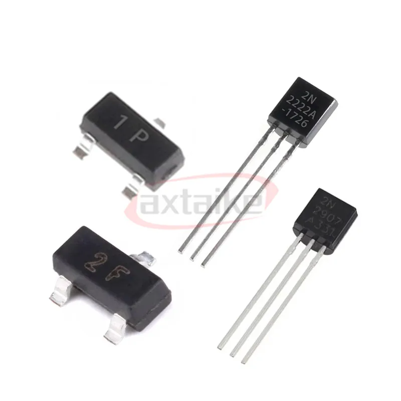 100PCS Transistors 2N2222 2N2907 MMBT2222A MMBT2907A MPS2222 MPS2907A 2N2907A 1P 2F SOT-23 TO-92 NPN PNP 600mA 40V SMD DIP