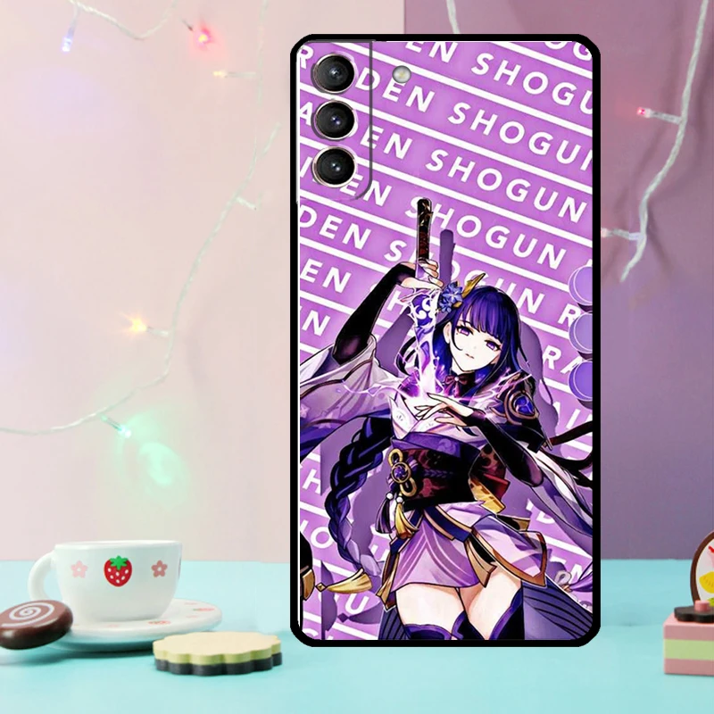 Genshin Impact Raiden Shogun Cover For Samsung Galaxy S24 Ultra S23 S22 Plus S20 S21 FE S8 S9 S10 Note 10 20 Ultra Case image 5