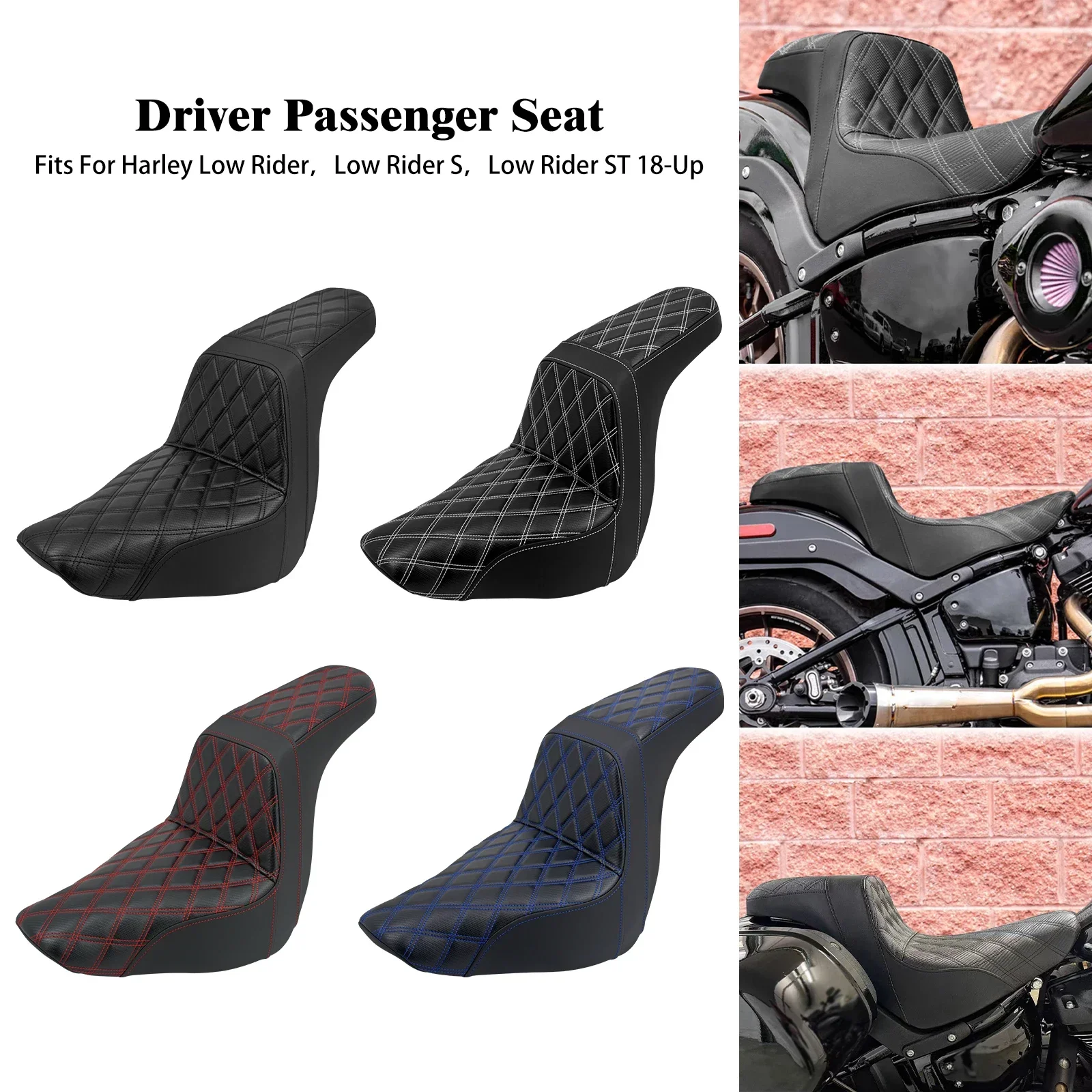 Motorcycle Two Up Seat Front Rear Driver Passenger Seat Cushions For Harley Softail Low Rider FXLRST Sport Glide FLSB 2018-Up