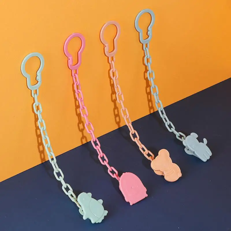 Silicone Bead Pacifier Clip Chain Baby Plastic Flowers Pendant Baby Pacifier Chewing Toys Fall Prevention Beech Wood Chain