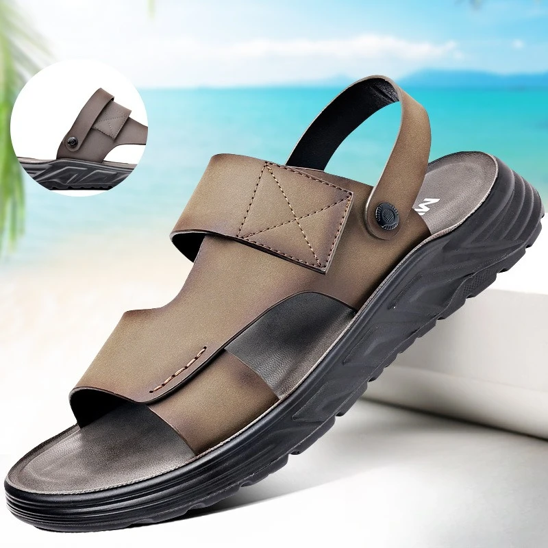 Sandals Men's Casual Dual-Purpose Large Size Beach Shoes Outerwear Non-Slip Slippers Wading and River Tracing Shoes