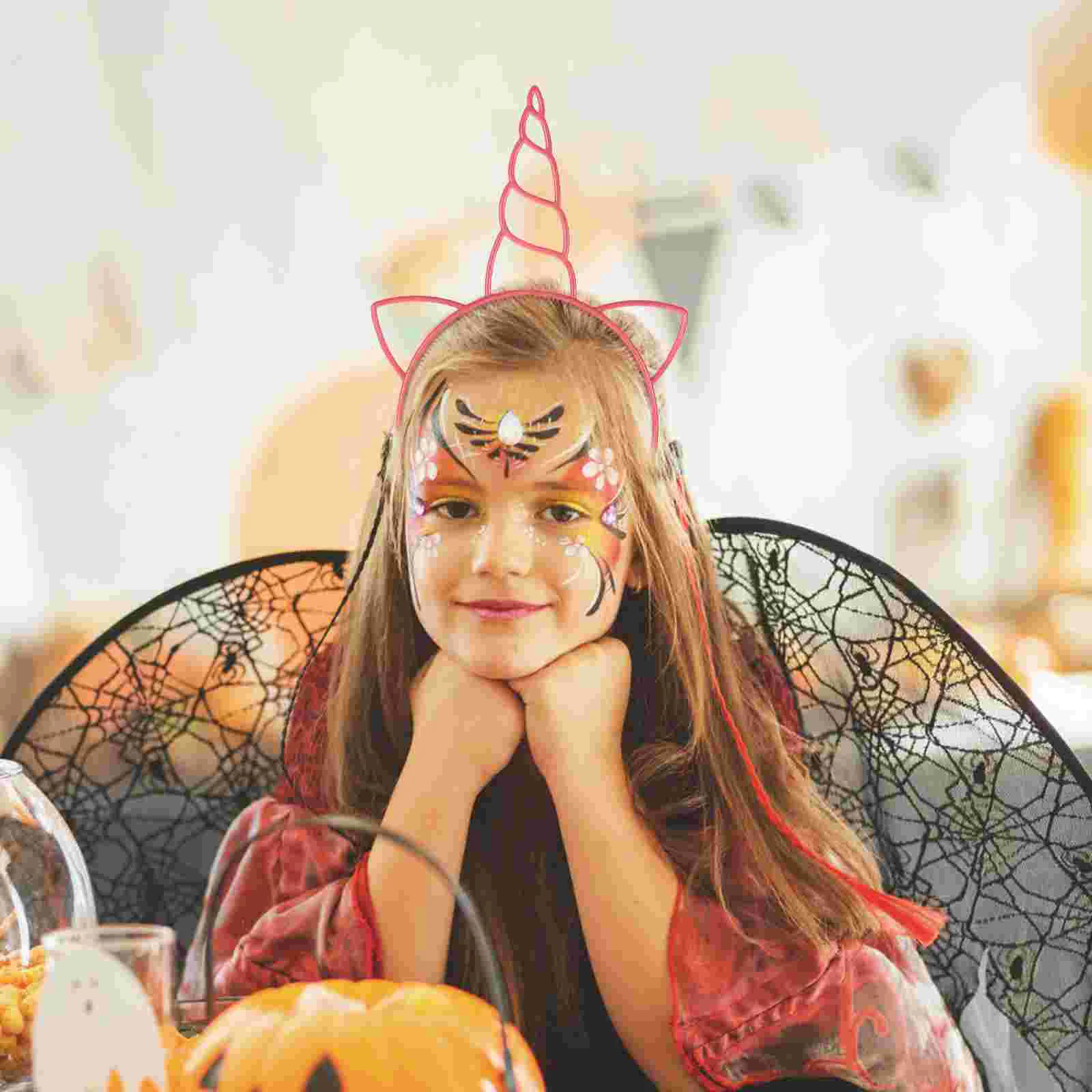 12 Uds. Diadema de unicornio para niños, tocado, accesorios de Halloween, aro para cabeza para niños