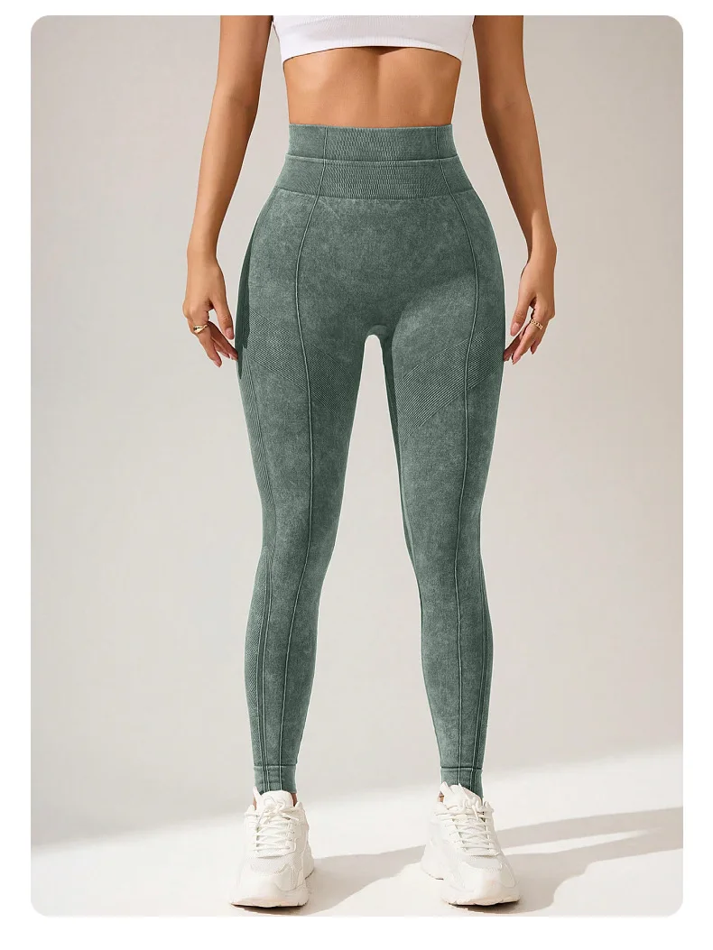 Damen Schnelltrocknende Yoga-Leggings mit Taschen, Hoher Taille, Po-Lifting-Effekt, Strukturierte Hüftformende Lauf- und Fitness-Sporthose – Detail 15