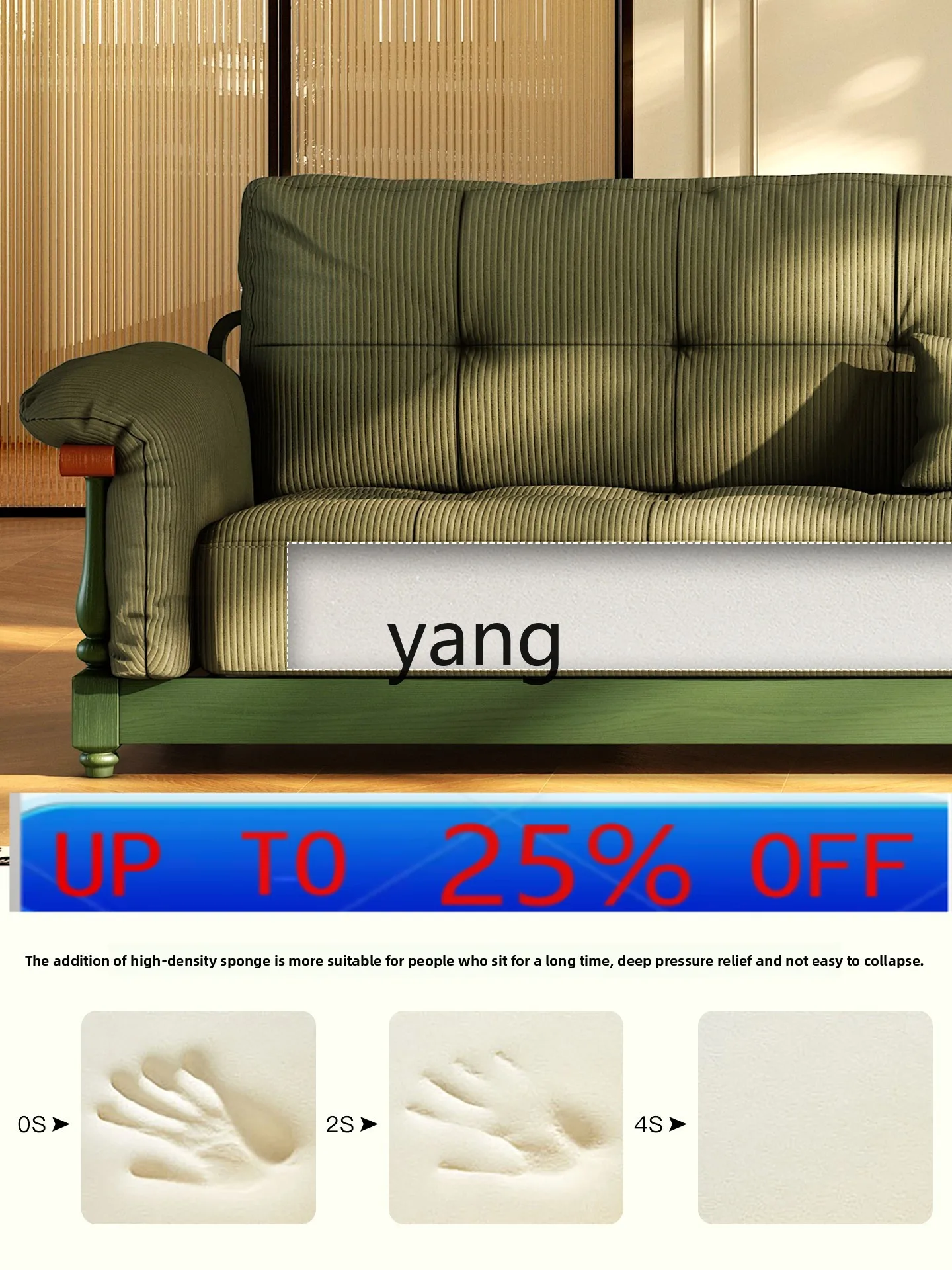 

Lcx French retro sofa small apartment living room straight row sofa medium antique solid wood fabric sofa