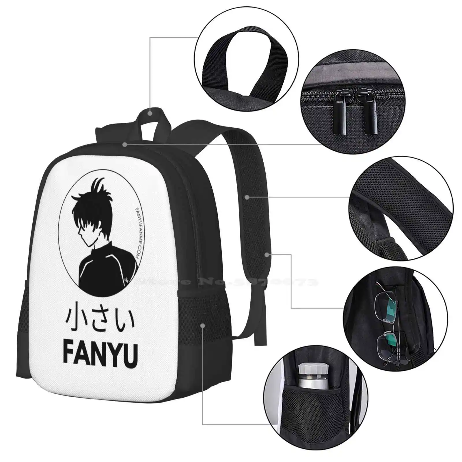 Fanyufanme-bolsas escolares de viaje para ordenador portátil, diseño de patrón de Yuzuru Hanyu, huzuru Hanyu Yuzuru, Anime