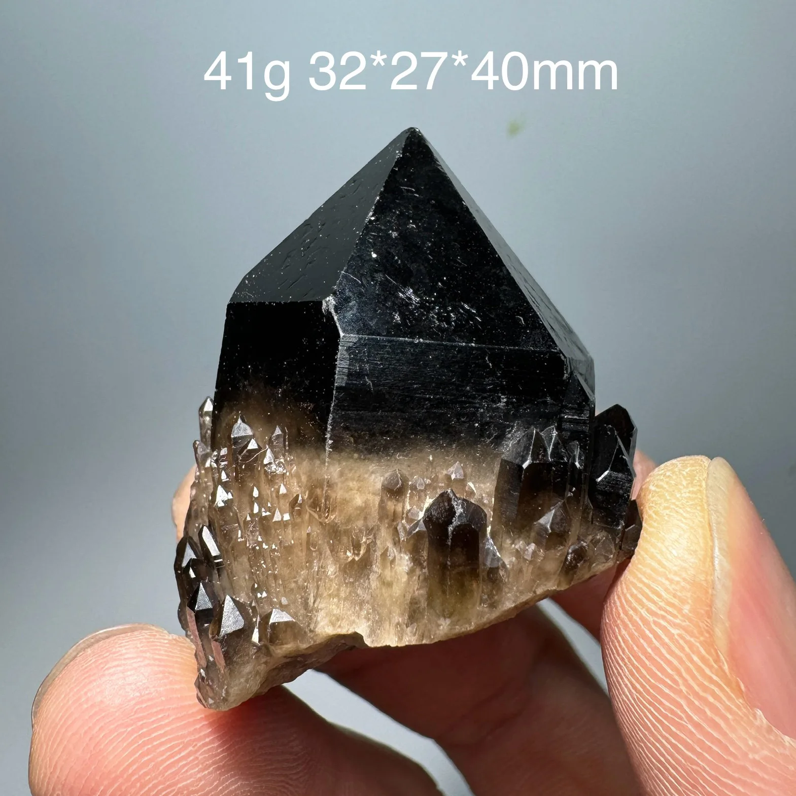 Natural Congo Raw Smoky Quartz Black Pineapple Crystal Cluster Mineral Specimen Healing Stone Home Decor Top Minor Damage