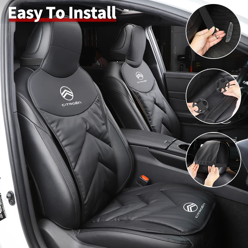 

Car Front Rear Seat Cover Leather Cushion Backrest Protective Mat For Citroen C4 C3 C5 C1 C2 VTS Berlingo Celysee Xsara