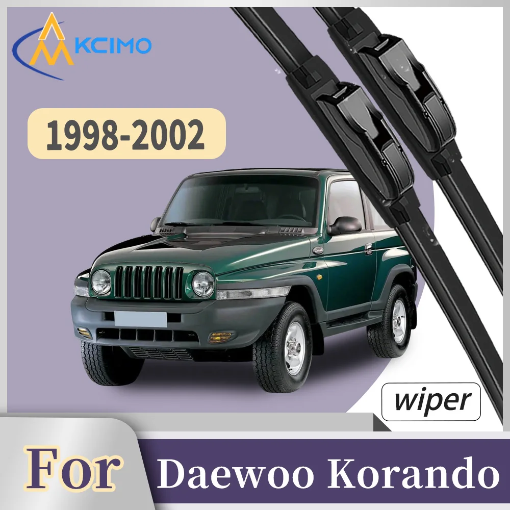 

Premium Rubber Front Windscreen Wiper Blades For Daewoo Korando 1998-2002 Quiet Smooth Wiping Waterproof Windshield Kit 2Pcs