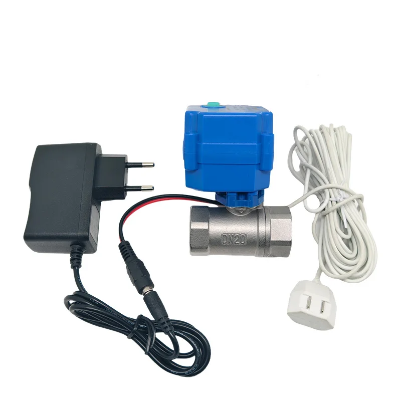 Smart Home Electric Stainless Steel Shut Off Valve Water Leak Detector Water Leak Detector Protection System